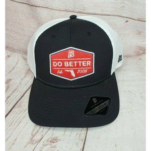 Do Better D Embroidered Black White Mesh Style III Dome Headwear Snap Back Hat